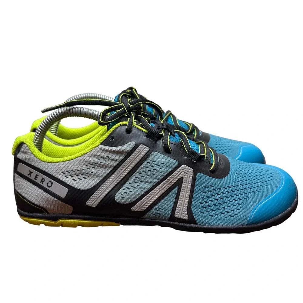 Xero Shoes HFS Mens 8 Blue Black Neon Minimalist Barefoot Road Running Sneakers